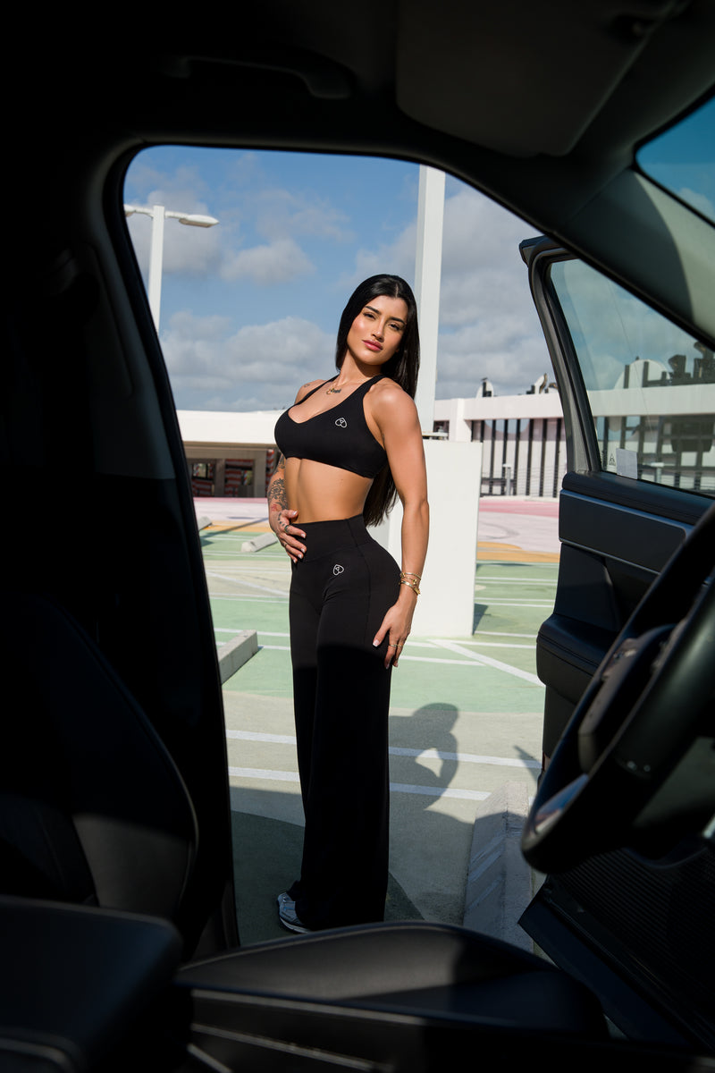 black seamless set